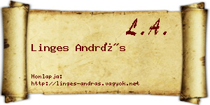 Linges András névjegykártya